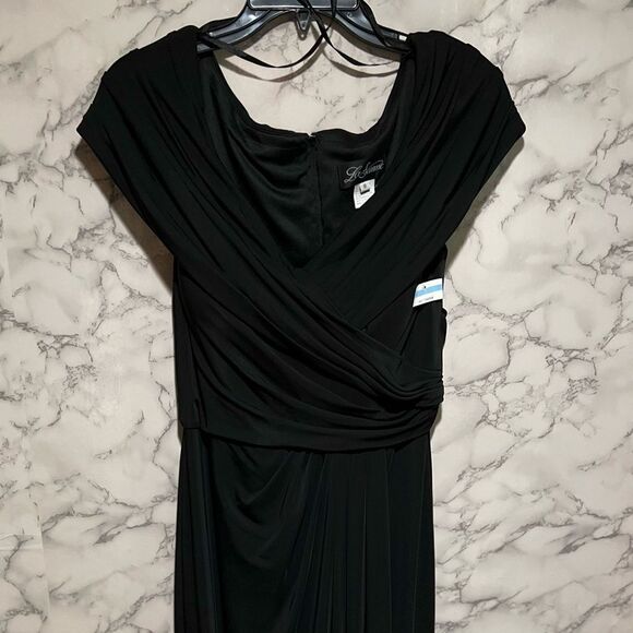La Femme Ruched Jersey Column Gown - Picture 7 of 9
